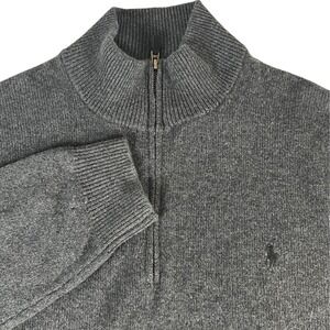 Polo Ralph Lauren 1/4 Zip Mens XXL Grey Wool Cashmere Blend Pullover NWT laws